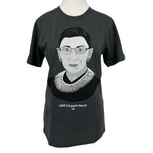 Royal Apparel RBG T-Shirt Graphic Ruth Bader Ginsburg Gray Small